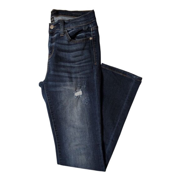 Judy Blue Straight Fit Jeans Distressed Denim Medium Wash Womens Size 9/29 - Picture 1 of 11